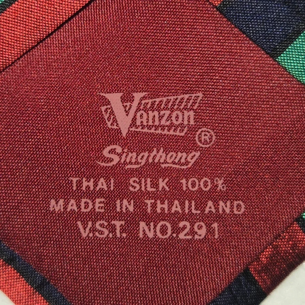 Vanthon Singthong Thai Silk 100% Mens Striped Necktie